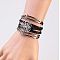 Suede & Imitation Leather Cord Knitted Multi-strand Bracelets, Alloy Link Adjustable Bracelets, Spider, 7-1/8 inch(18cm)