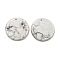 Natural Howlite Pendants, Flat Round Charms, 29.5~30x3mm, Hole: 1.6mm