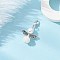 50Pcs Acrylic Imitation Pearl & Glass Pearl Angel Pendant Decorations, with Alloy Wings & Lobster Claw Clasps, White, Antique Silver & Platinum, 37mm, Pendant: 27x22x10mm