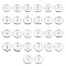 26Pcs Alloy Pendants, Flat Round with Letter A~Z, Silver, 10mm