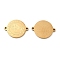 Ion Plating(IP) 304 Stainless Steel Connector Charms, Real 18K Gold Plated, Flat Round with Constellation, Taurus, 20x16x1mm, Hole: 1.4mm