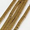 Electroplate Non-magnetic Synthetic Hematite Beads Strands, Cube, Grade A, Golden Plated, 4x4x4mm, Hole: 1mm, about 91pcs/strand, 16 inch