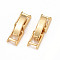 Eco-Friendly Brass Watch Band Clasps, Long-Lasting Plated, Lead Free & Cadmium Free, Real 24K Gold Plated, 17x4.5x4mm