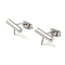 Column Brass Stud Earring Findings, with 925 Sterling Silver Pins, for Half Drilled Beads, Cadmium Free & Nickel Free & Lead Free, Real Platinum Plated, 8x13mm, Pin: 12x0.8mm and 1mm(for Half Drilled Beads)