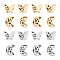 DICOSMETIC 16Pcs 2 Style 2 Colors Stainless Steel Butterfly Beads Moon with Star Beads Metal Spacer Beads Loose Beads Small Hole Beads for Jewelry Making DIY Findings