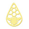 201 Stainless Steel Pendants, Laser Cut, PVD Vacuum Plating, Teardrop with Bee, Golden, 36.5x24.5x1mm, Hole: 1.6mm