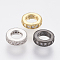 Brass Micro Pave Cubic Zirconia European Beads, Large Hole Beads, Lead Free & Cadmium Free, Ring, Mixed Color, 8x2.5mm, Hole: 4.5mm