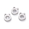 Tarnish Resistant 304 Stainless Steel Pendants, Matte Style, Greek Alphabet, Stainless Steel Color, Letter.S, 10x9x1.5mm, Hole: 1.5mm