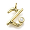 Brass Micro Pave Cubic Zirconia Pendants, Letter Charms, Rack Plating, Long-Lasting Plated, Cadmium Free & Lead Free, Letter Z, 12.5x9.5x2mm, Hole: 1.6mm