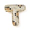 Brass Micro Pave Cubic Zirconia Pendants, Long-Lasting Plated, Rack Plating, Letter Charms, Real 18K Gold Plated, Letter T, 22.5x21.5x7.5mm, Hole: 5.2x3mm