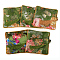 Retro Square Cloth Zipper Pouches, with Tassel and  Flower Pattern, Dark Olive Green, 12.2x12.2cm