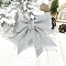 Glitter Foam Bowknot Ornament Accessories, for Party Christmas Tree Decoration, Silver, 140x165x13mm, 2pcs/set