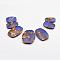 Assembled Bronzite and Lapis Lazuli Graduated Beads Strands, Oval, 30~49x20~35x7mm, Hole: 2mm, 7pcs/strand, 6.69 inch