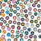 Glass Cabochons, Mixed Pattern, Half Round, Mixed Patterns, 12x4mm, 140pcs/bag