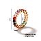 Elegant and Stylish Colorful Rhinestone Grid Ring, Brass Finger Rings for Women, Golden, Colorful, Inner Diameter: 19mm