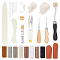 DIY Bookbinding Tool Kits, Including Sewing Thread, Needles, Tracing Wheel, Scissor, Awl, Finger Protector, Tape Measure, Bone Folder, Flat Polycotton Ribbon, Mixed Color