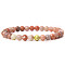 Synthetic Mookaite Round Beaded Stretch Bracelet