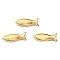 Brass Beads, Long-Lasting Plated, Lead Free & Cadmium Free, Fish, Real 18K Gold Plated, 15.5x5.8x3.5mm, Hole: 0.9mm