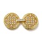 Rack Plating Flat Round Brass Micro Pave Clear Cubic Zirconia Fold Over Clasps, Long-Lasting Plated, Lead Free & Cadmium Free, Real 18K Gold Plated, 48mm