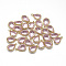 Glass Pendants, with Golden Tone Brass Findings, teardrop, Pink, 18.5x12.5x7mm, Hole: 1.5mm