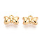 Brass Charms, Nickle Free, Real 18K Gold Plated, Bowknot, 6.9x10x4.2mm, Hole: 1.2mm