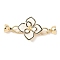 Brass Enamel Fold Over Clasps, Cadmium Free & Nickel Free & Lead Free, Flower, Real 18K Gold Plated, 43mm