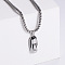 Retro Style Stainless Steel Moai Stone Statue Pendant Necklaces for Men, Stainless Steel Color