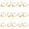 15Pcs 5 Style 201 Stainless Steel Cuff Pad Ring Settings, Laser Cut, Flat Round, Golden, Tray: 4~8mm, US Size 7 3/4(17.9mm), 5Pcs/style