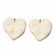 Spray Painted Alloy Pendants, Cadmium Free & Lead Free, Leaf, Beige, 31x30x4mm, Hole: 2mm