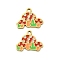 304 Stainless Steel Charms, Mushroom, with Enamel, Ion Plating(IP), Real 18K Gold Plated, 11.5x15x1.5mm, Hole: 1.5mm