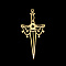 PVD Vacuum Plating 304 Stainless Steel Pendants, Laser Cut, Sword, Golden, 45x21x1mm, Hole: 1.5mm