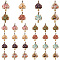 32Pcs 8 Styles Natural & Synthetic Mixed Gemstone Chip Pendants, Antique Bronze Plated Alloy Tree of Life Charms, 30x24mm, 4pcs/style