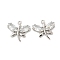 Brass Micro Pave Cubic Zirconia Pendants, Long-Lasting Plated, Butterfly, Platinum, 15x14.5x3mm, Hole: 1.4mm