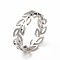 Non-Tarnish 304 Stainless Steel Hollow Out Leafy Branch Finger Ring for Women, Stainless Steel Color, US Size 6 1/4(16.7mm)