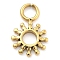 Ion Plating(IP) 304 Stainless Steel Charms, Flower Charm, Real 14K Gold Plated, 11.5x7.5x1mm, Hole: 2.5mm