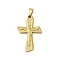 304 Stainless Steel Pendants, Cross with Jesus, Ion Plating(IP), Golden, 35x22.5x2mm, Hole: 6x3.5mm