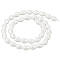 1 Strand Polished Shell Pearl Beads Strands, Teardrop, White, 10.5x7.5mm, Hole: 0.7mm, about 37pcs/strand, 15.9 inch(40.5cm)