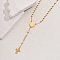201 Stainless Steel Geometric Portrait Tassel Cross Punk Retro Lady Rosary Bead Necklaces, Golden, Saint, 20.87 inch(53cm)