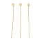 Brass Ball Head Pins, for Jewelry Making, Real 18K Gold Plated, 23.5~25x0.3mm, Head: 1.9mm