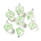 7 Styles Transparent Resin Polyhedral Dice Pendants Set, Multi-Sided Dice Charms with Platinum Plated Iron Loops, Mixed Shapes, Lawn Green, 20~28x19~24x17~24mm, Hole: 2mm, 1pc/style, 7Pcs/set