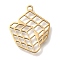 201 Stainless Steel Pendants, Magic Square Charms, Golden, 20x16.5x1mm, Hole: 1.5mm