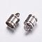 Tarnish Resistant 201 Stainless Steel Cord Ends, Stainless Steel Color, 11x7mm, Hole: 2.5mm, 6mm Inner Diameter
