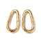 Ion Plating(IP) 304 Stainless Steel Linking Ring, Hammered, Teardrop, Real 18K Gold Plated, 25.5x13x3mm, Inner Diameter: 18.5x6mm