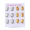 304 Stainless Steel Stud Earrings, Rectangle, Golden & Stainless Steel Color, 12x7.5mm, 12pcs/set