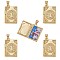 5Pcs Rack Plating Brass Micro Pave Clear Cubic Zirconia Locket Pendants, Cadmium Free & Lead Free, Religion, Rectangle with Virgin Mary, Real 18K Gold Plated, 23x15x5mm, Hole: 4x3.5mm, Inner Diameter: 18x11mm