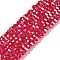Transparent Glass Beads, 32 Facets, AB Color Plated, Round, Cerise, 4.5x4mm, Hole: 1mm, about 87~93pcs/strand, 32~33cm