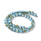 Handmade Gold & Silver Foil Lampwork Beads, Round, Light Sky Blue, 12mm, about 33pcs/strand, 14.5 inch