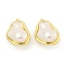 Rack Plating Brass Pendants, Shell Pearl Nuggets Charms, Long-Lasting Plated, Golden, 30~31x23~23.5x14mm, Hole: 2mm