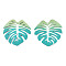 Spray Painted Iron Pendants, Tropical Leaf, Dark Cyan, 46x44x4.5mm, Hole: 1.6mm