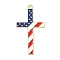 Independence Day Alloy Enamel Pandants, Golden, Cross, 36.5x20x1mm, Hole: 1.6mm